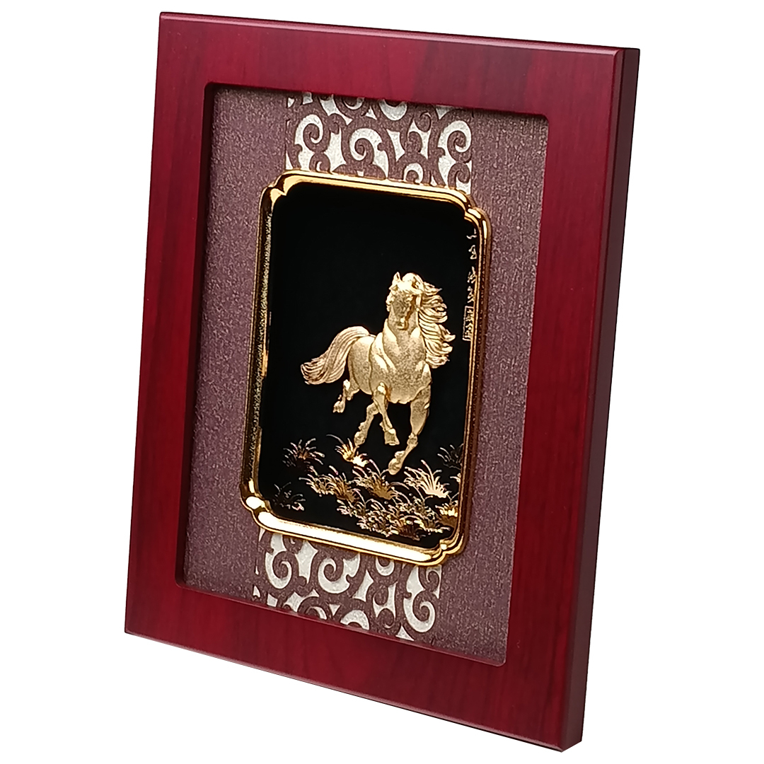 立體金箔畫小雲采系列｜馬到成功駿馬踏蘭 企業開業升遷高雅送禮首選