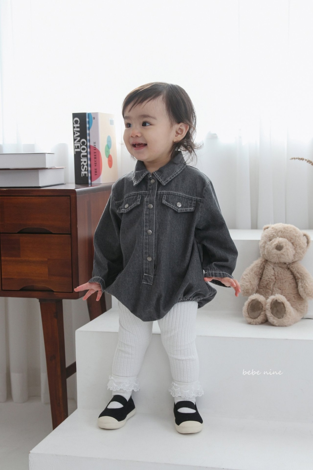 正韓春bebenine 個性牛仔包屁衣