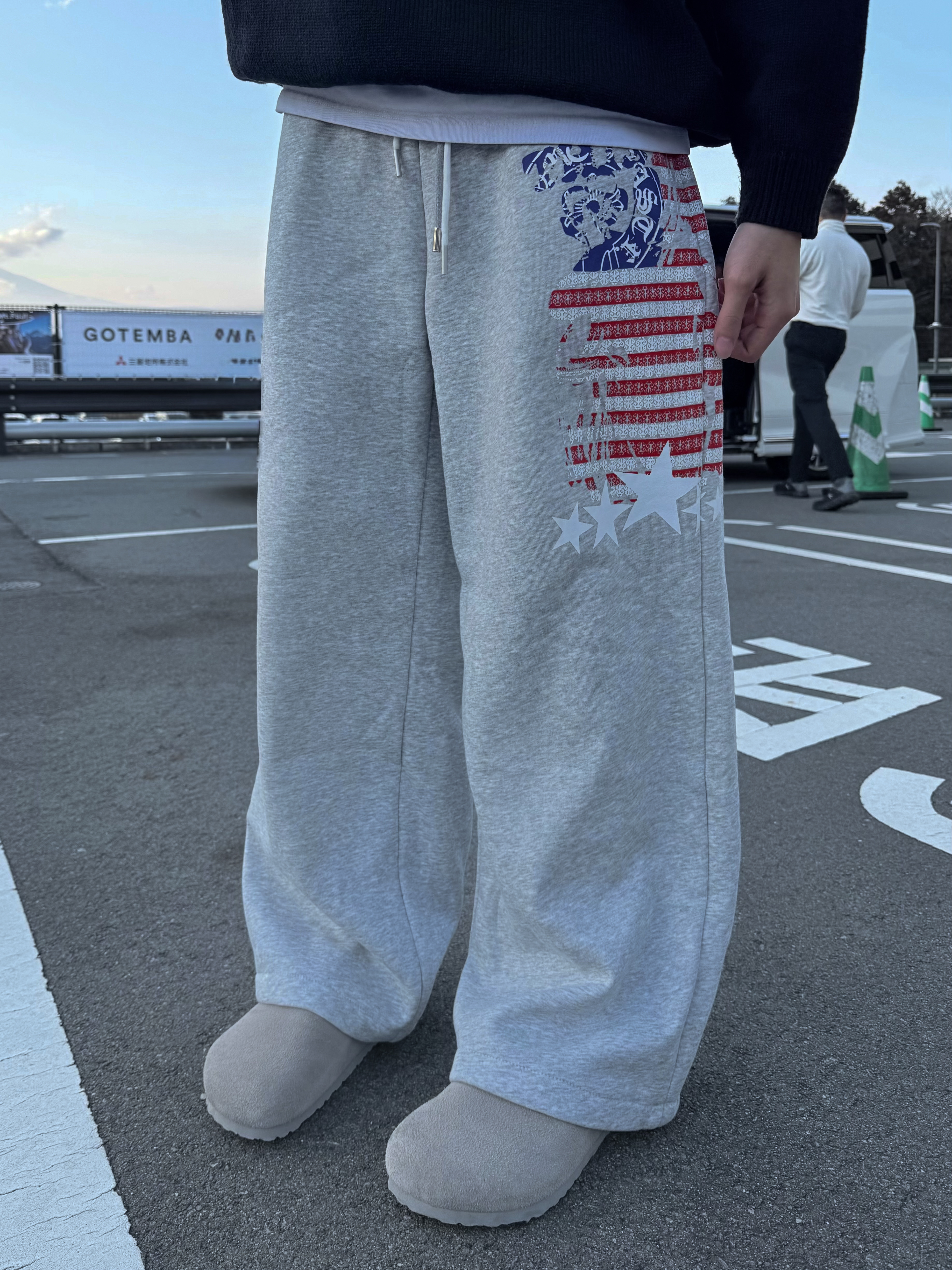 （現貨）質感重磅國旗棉褲 內刷毛！