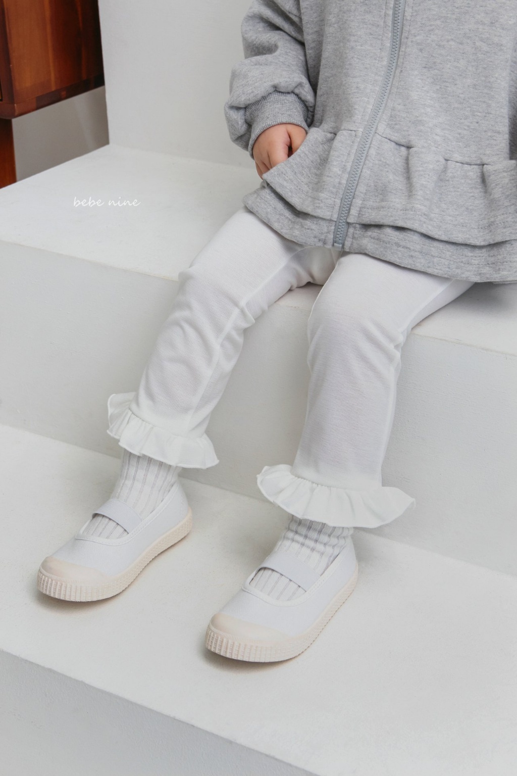 正韓春bebenine  素色花邊長褲