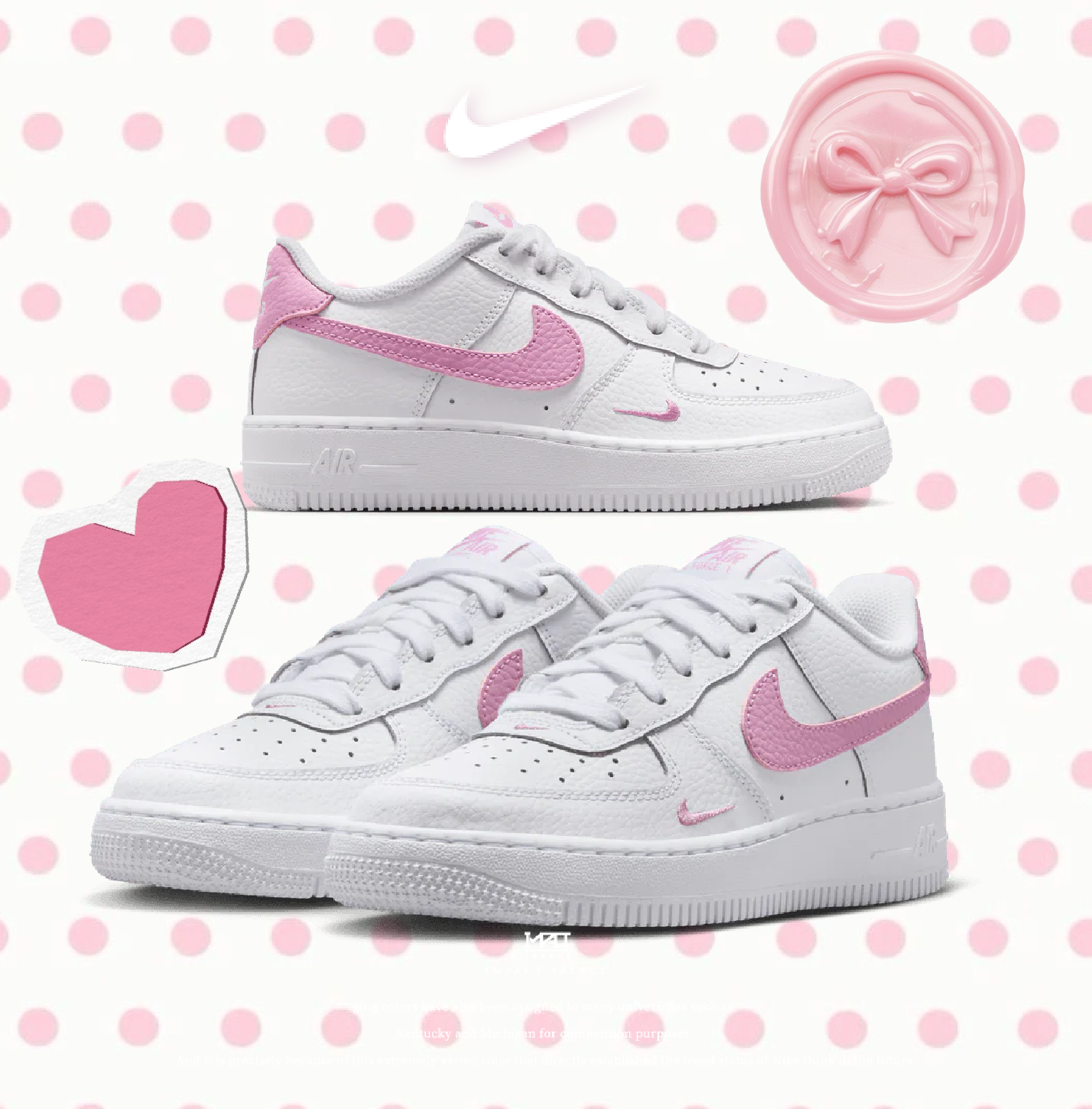 NIKE AIR FORCE 1 小粉勾 雙勾 草莓優格 粉白 IO7403-103