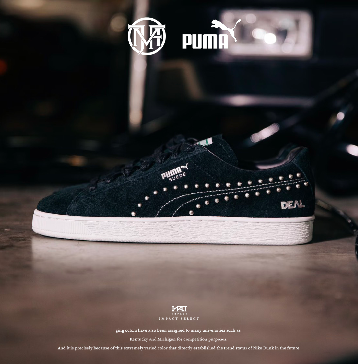 PUMA × MJF × DEAL lifestyle SUEDE 頑童 三方聯名 鉚釘 嘻哈 燙金 405902-01