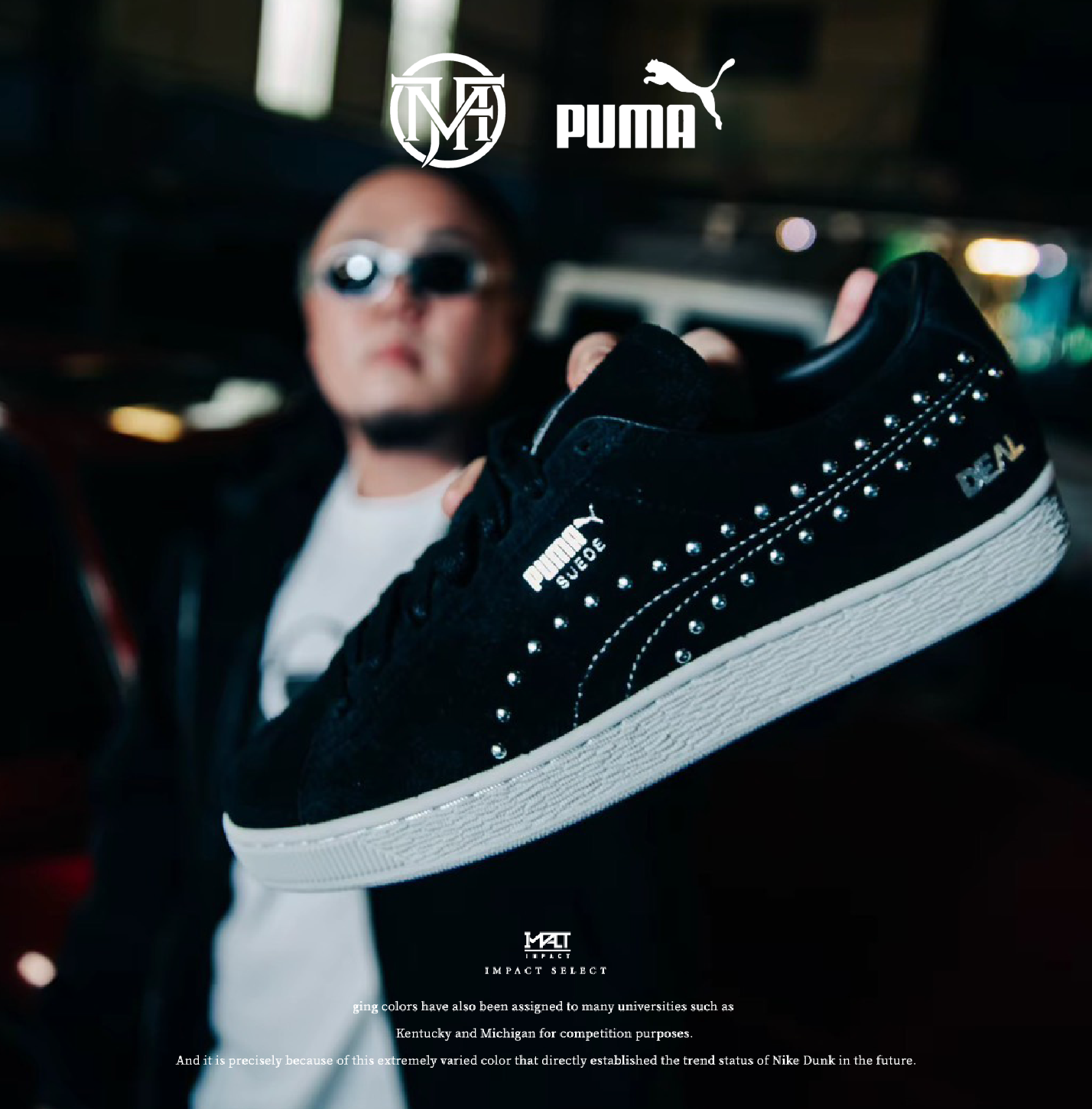 PUMA × MJF × DEAL lifestyle SUEDE 頑童 三方聯名 鉚釘 嘻哈 燙金 405902-01