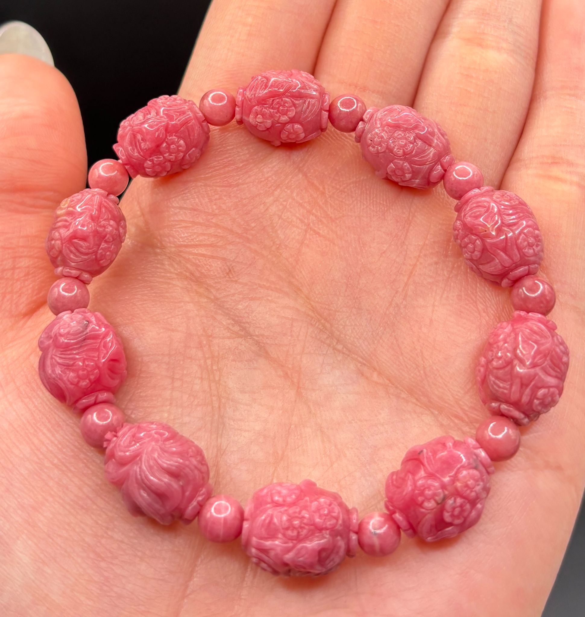 NC260119-H134-0005L000-薔薇石九尾狐仙手串(需留中文全名，已包開光，會提供開光視頻，3月頭到貨只限尖沙咀門店自取）