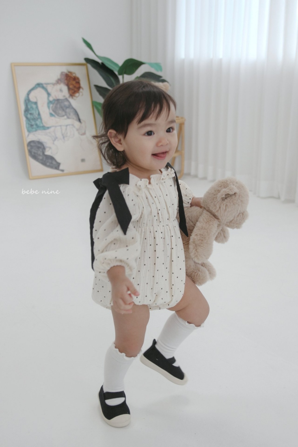 正韓春bebenine 點點蝴蝶結包屁衣