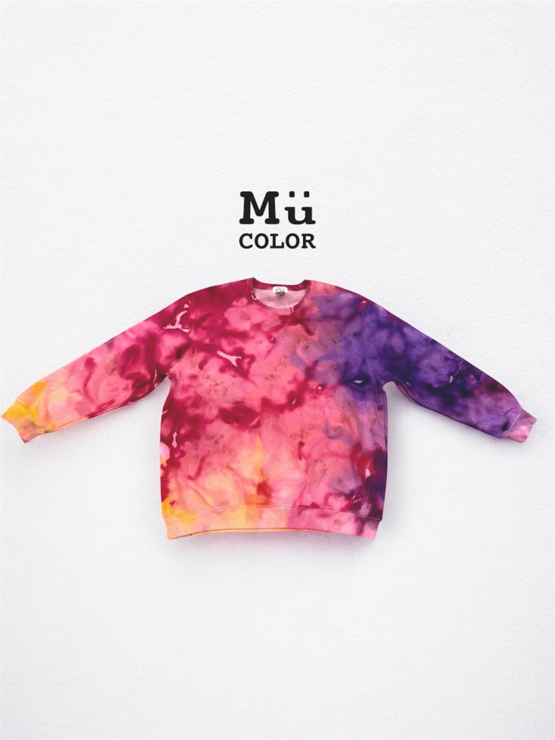 慕慕卡樂 / ice dyed 冰染大學T / 油畫花海 5L