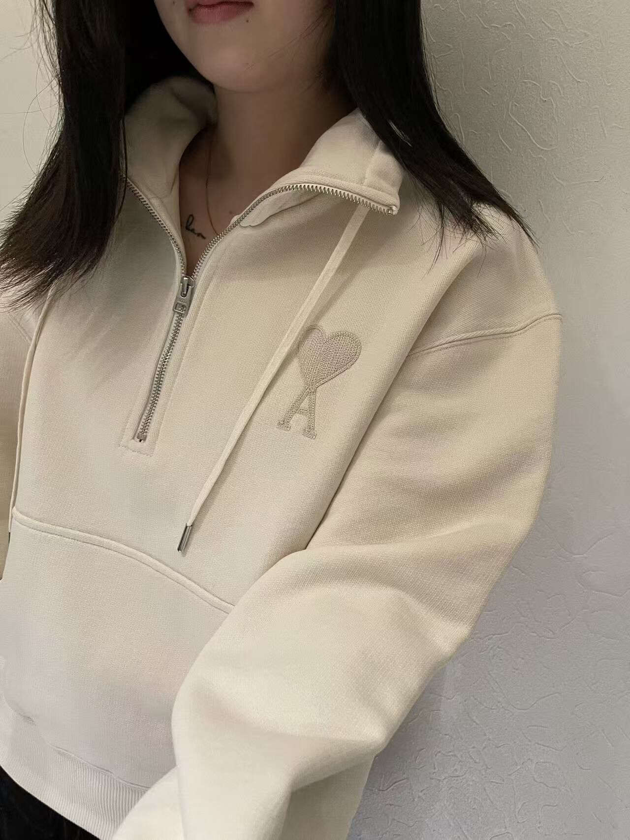 AMI 馬卡龍系列 半拉鏈 反領衛衣