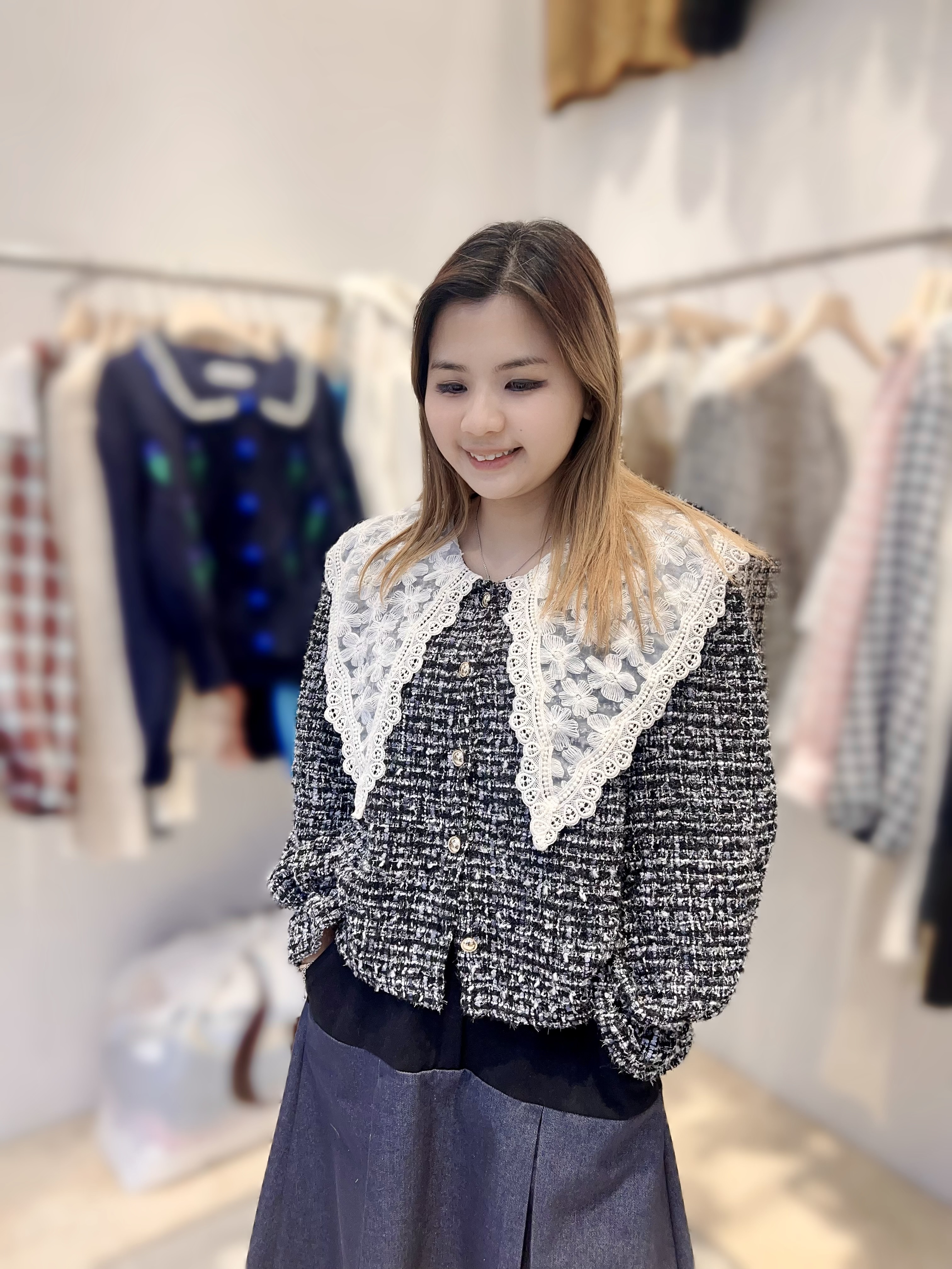 AE25  開胸 小香風LACE 胸41  長20 $419 (一口價)