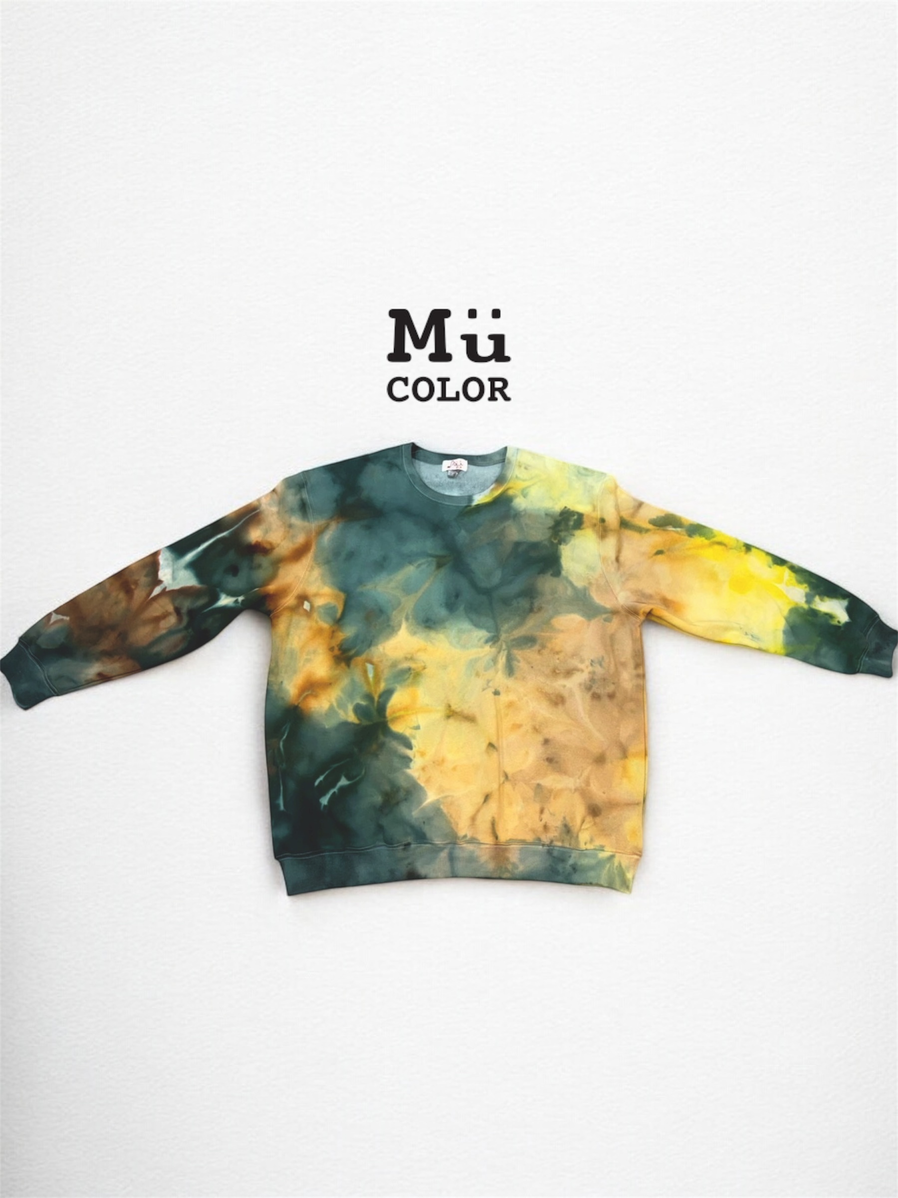 慕慕卡樂 / ice dyed 冰染大學T / 油畫大地5L