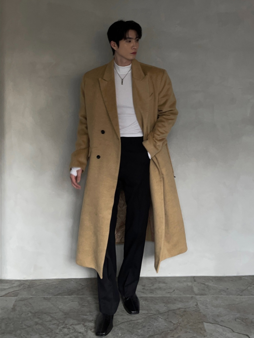 聖徒羊毛雙排扣大衣