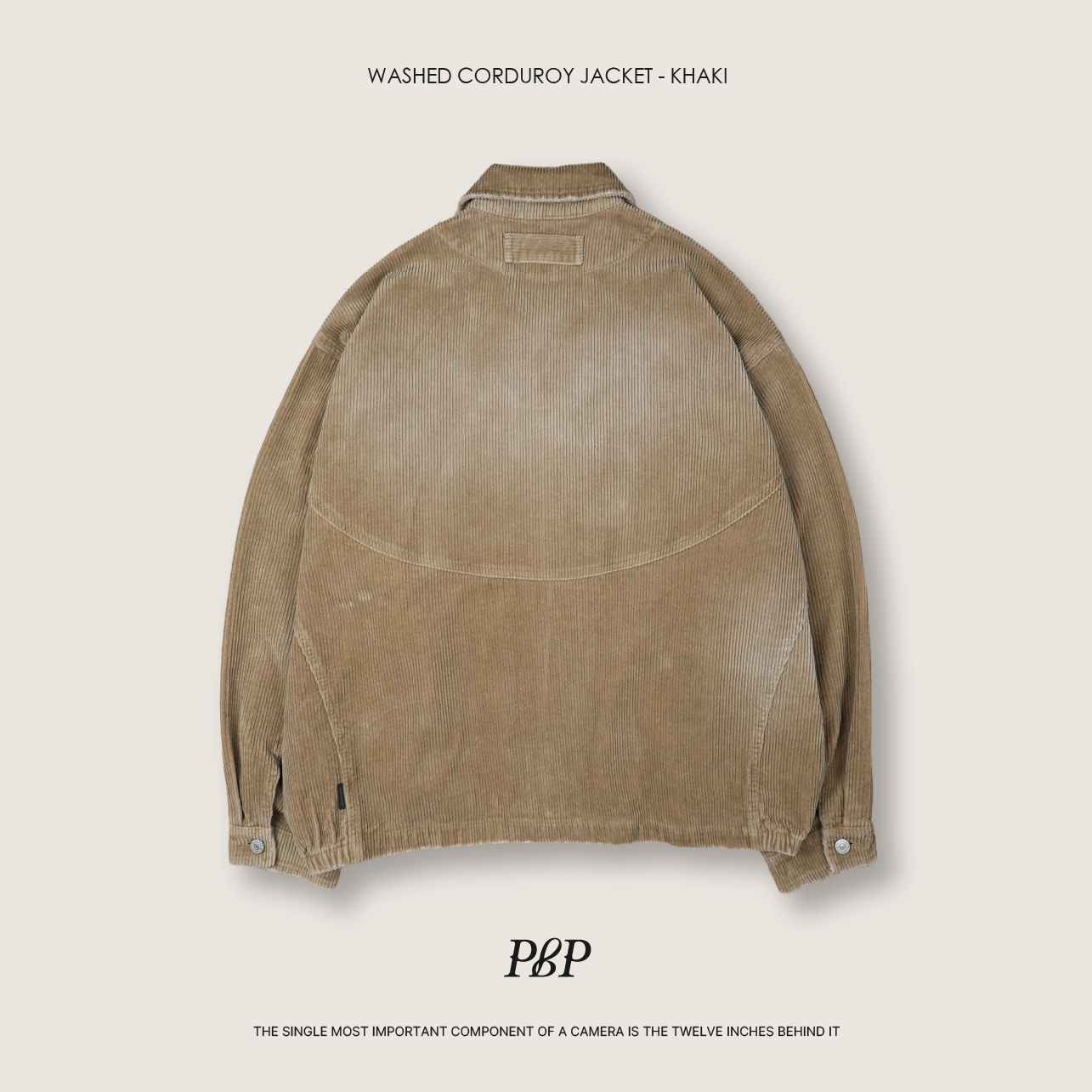 P.B.P - WASHED CORDUROY JACKET  - KHAKI