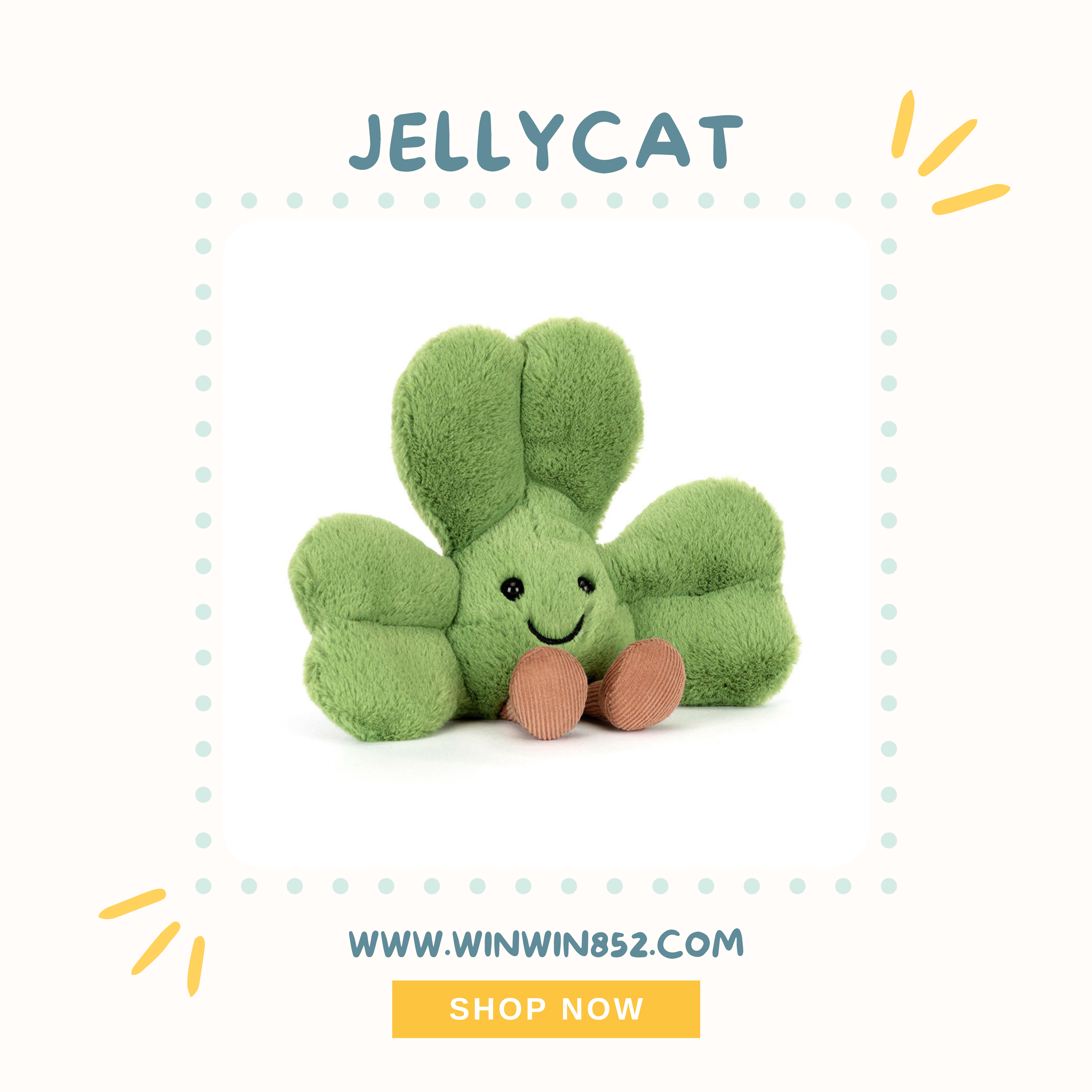 Jellycat Amuseables Siofra Shamrock