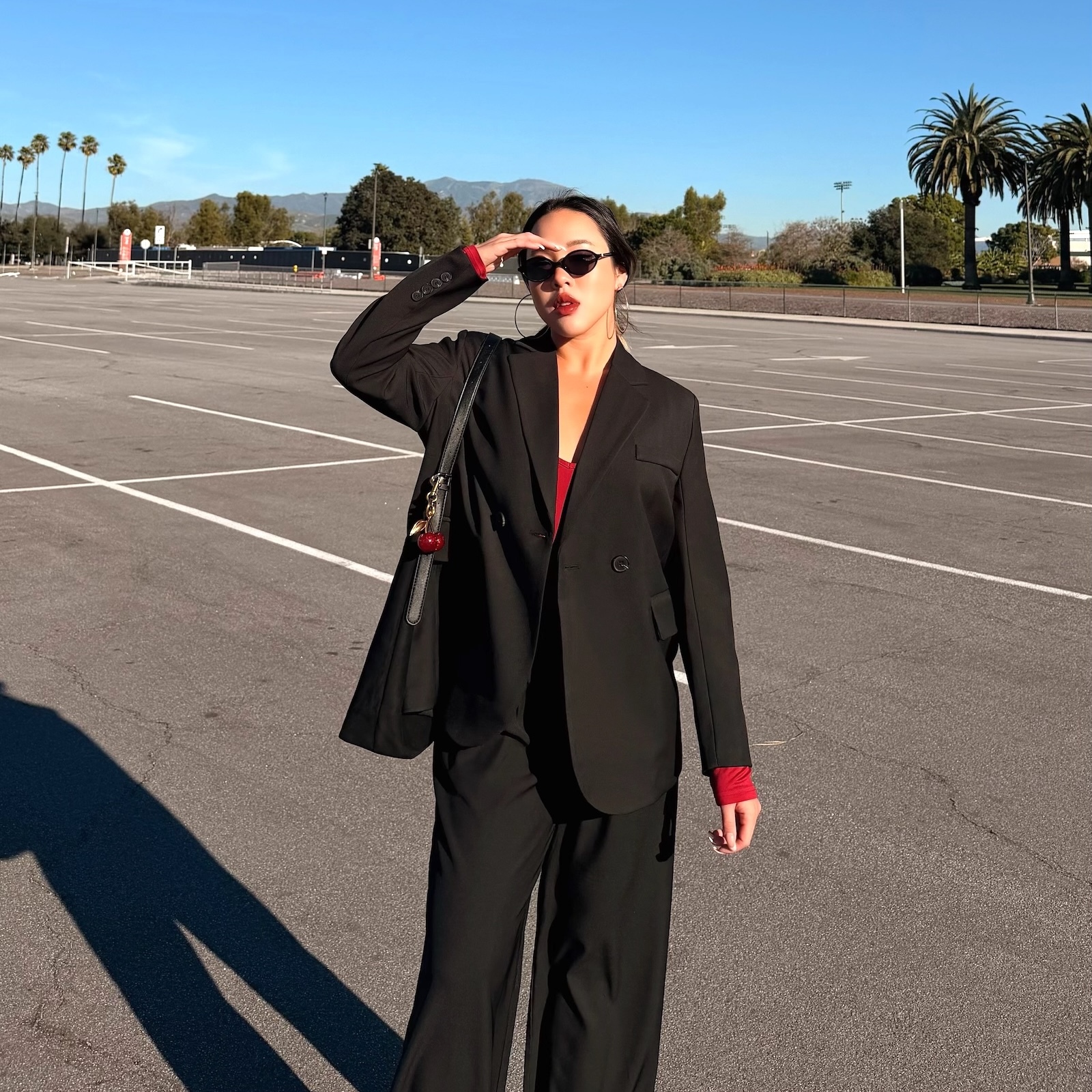 時髦街頭感🖤美式寬鬆西裝套裝