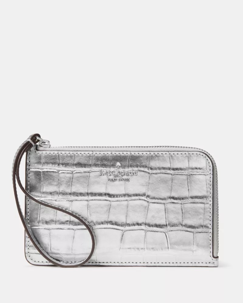 OBS252 Kate Spade Lucy 拉鏈卡片手帶銀包