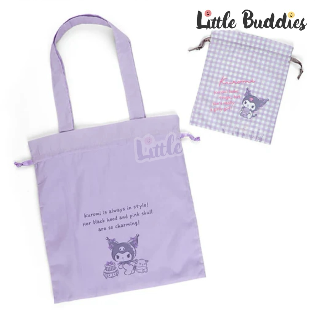 日版Sanrio 束繩形手提袋+束繩袋兩件套