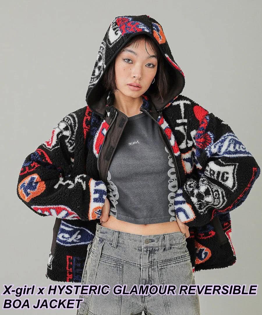 260120 Hysteric Glamour x X girl 限定黑色雙面毛毛褸
