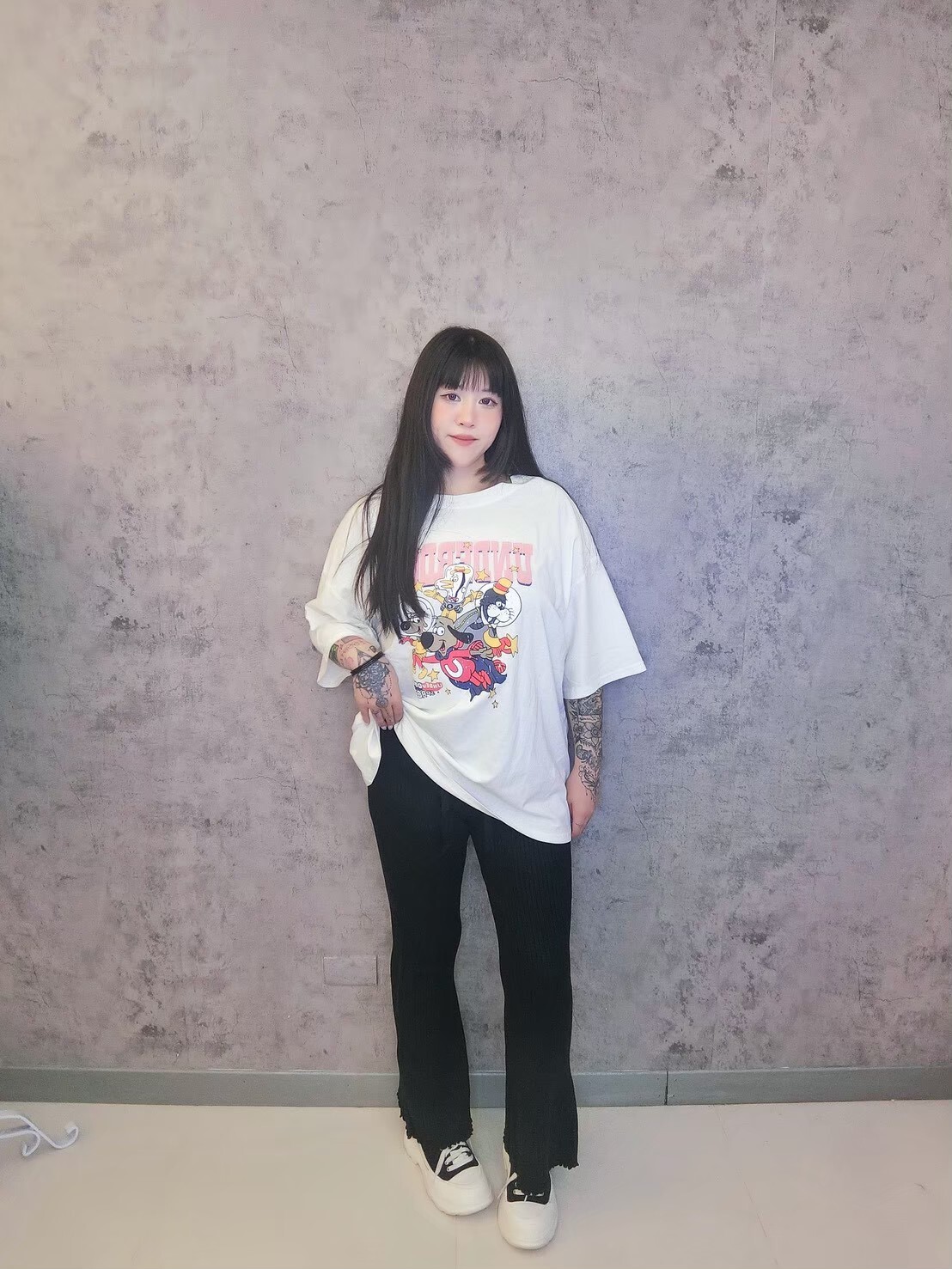 百搭休閒坑條針織喇叭褲