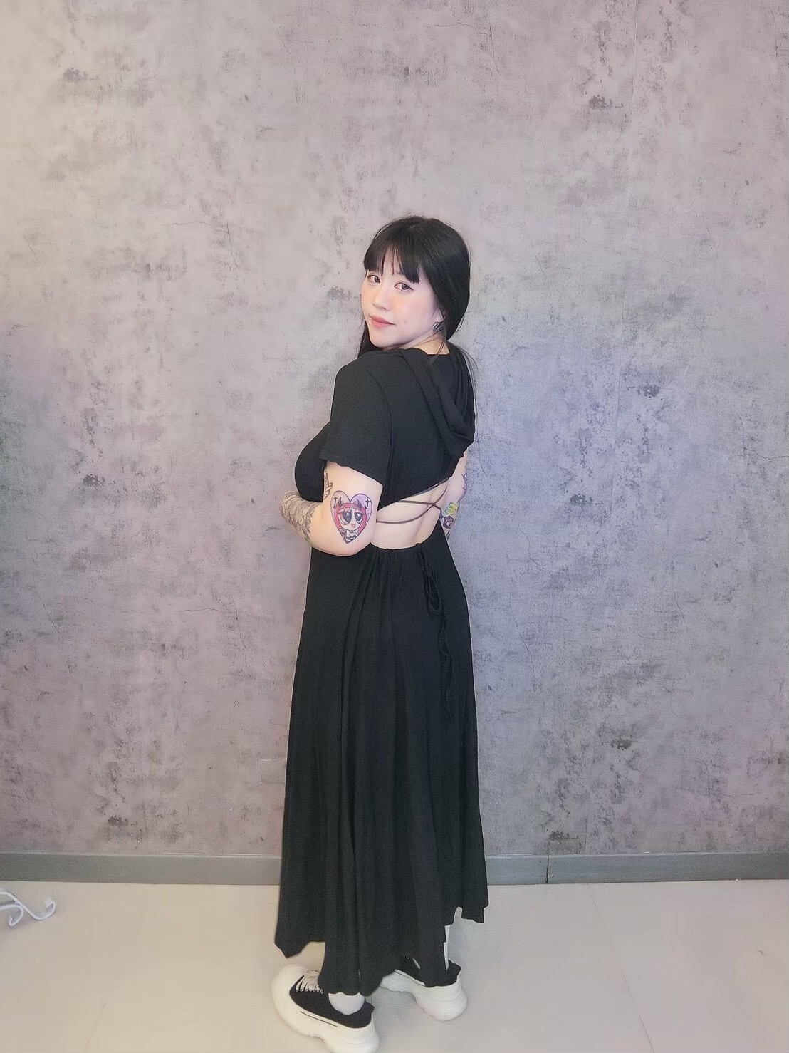 心機款大美背連帽長洋