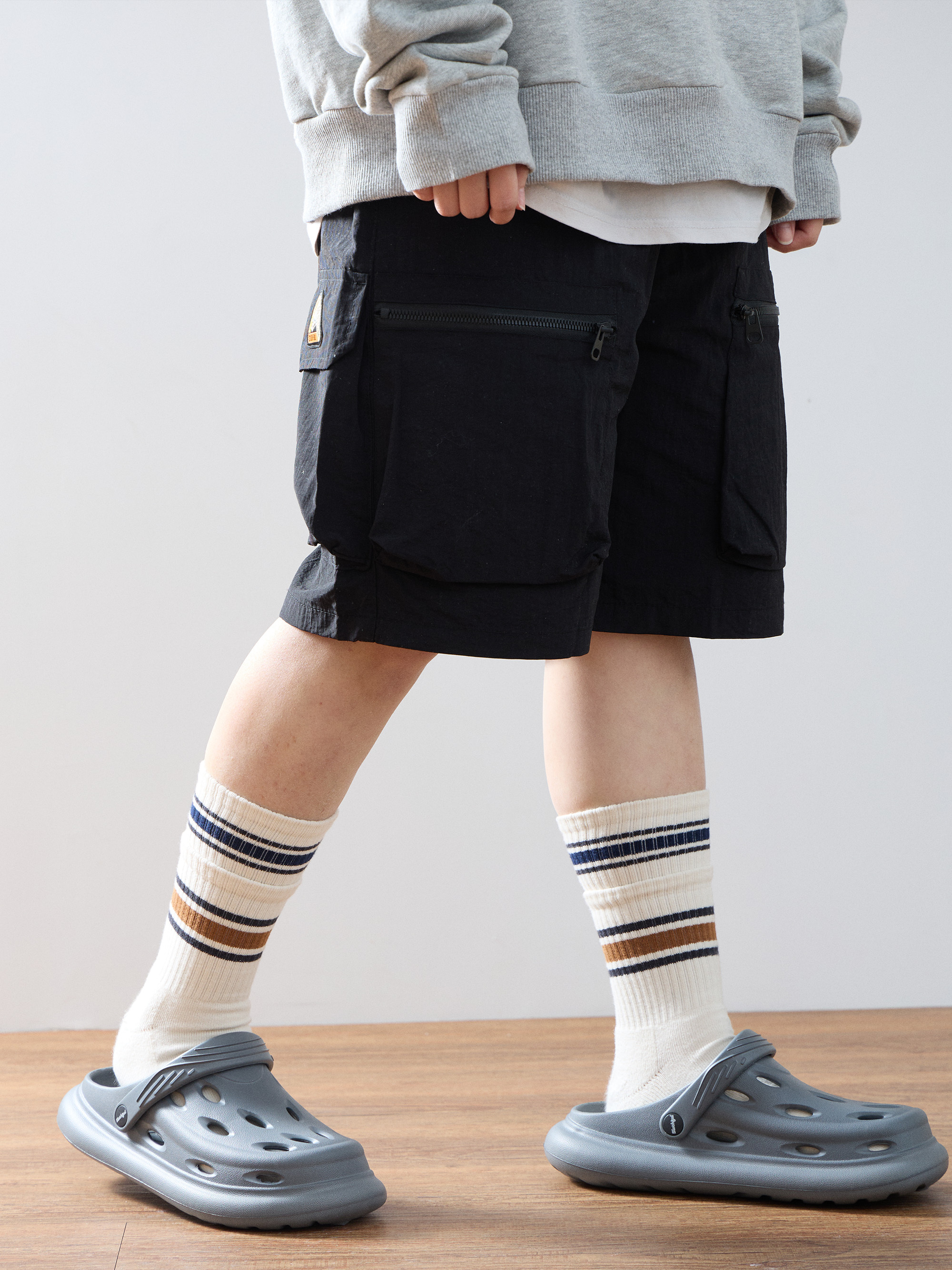 樹懶條紋中筒襪