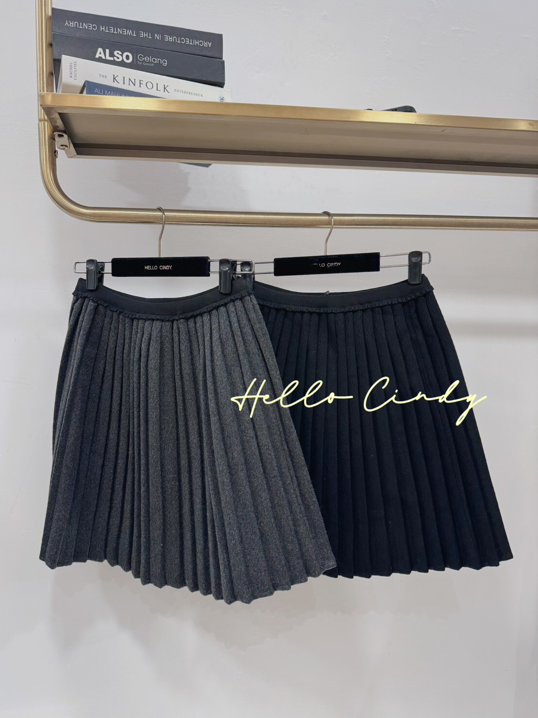 B01068 大人系的質感微毛感百褶裙