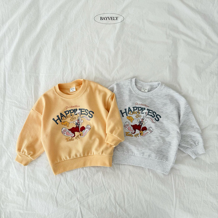 正韓春Bayvely 兩色美式兔兔大學上衣