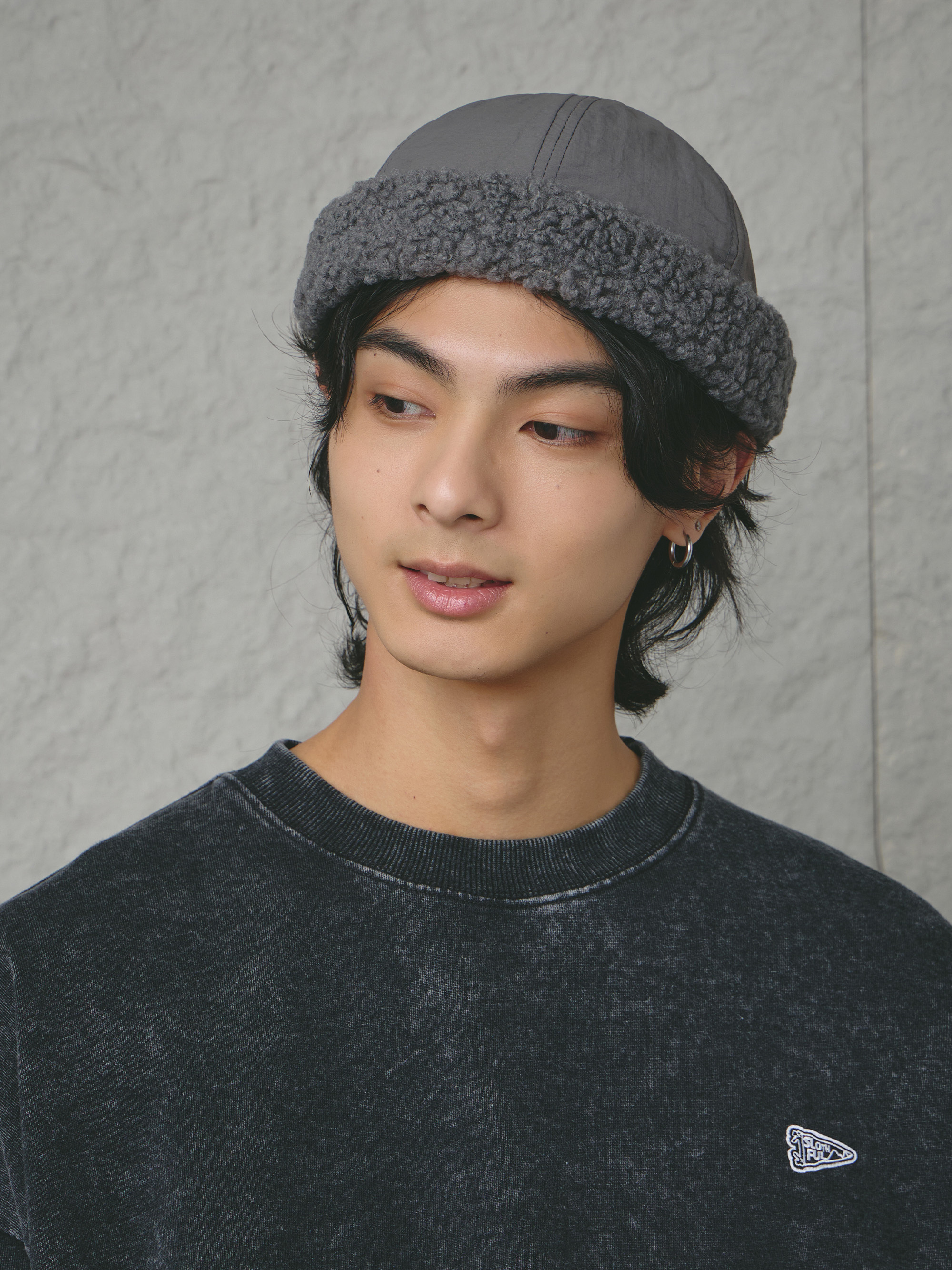 旗幟標羊羔毛水兵帽