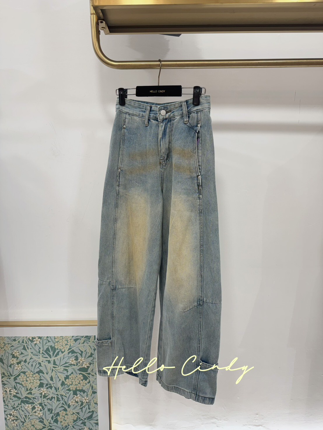 B01101 超顯瘦街頭感洗色牛仔寬褲