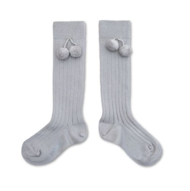 (預購) COLLEGIEN 毛球羅紋及膝襪 Diane - 105 Gris Perle 珍珠灰