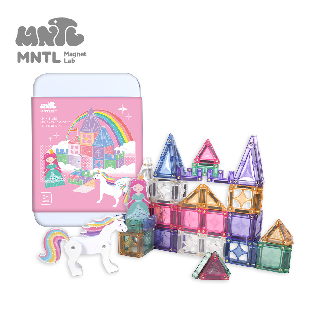 【MNTL】磁力積木 / 小小磁力片 童話城堡  Fairy Tale Castle  ( 粉彩色 50pcs )