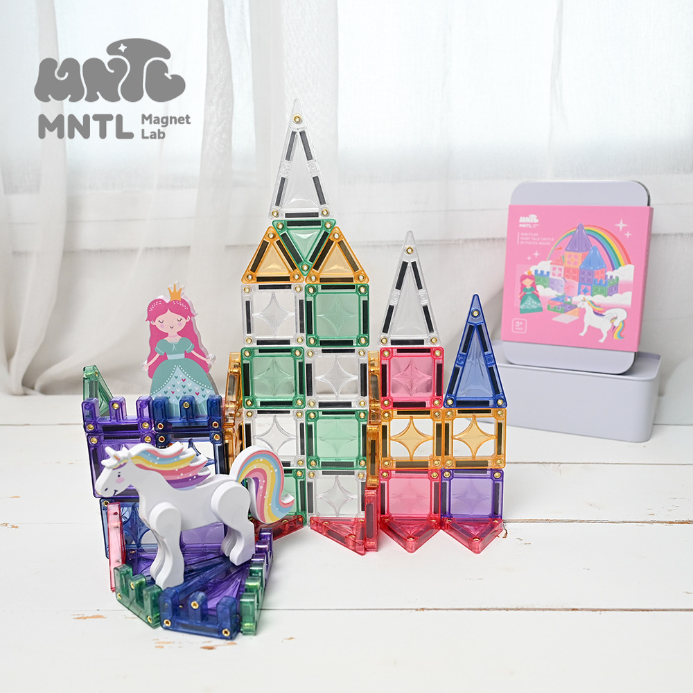 【MNTL】磁力積木 / 小小磁力片 童話城堡  Fairy Tale Castle  ( 粉彩色 50pcs )