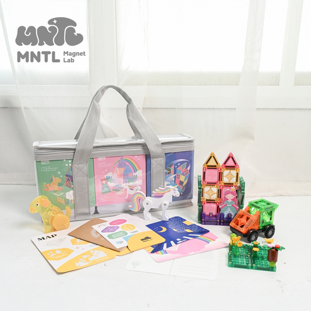 【MNTL】小小磁力片 旅行冒險三件組 Traveller Combo (內含冒險旅行袋1pc+MNTL旅行護照組5pcs)