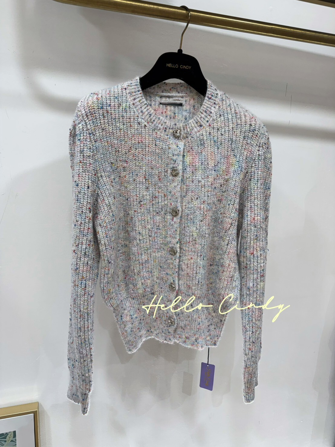 B01074 超甜美混色針織小外套