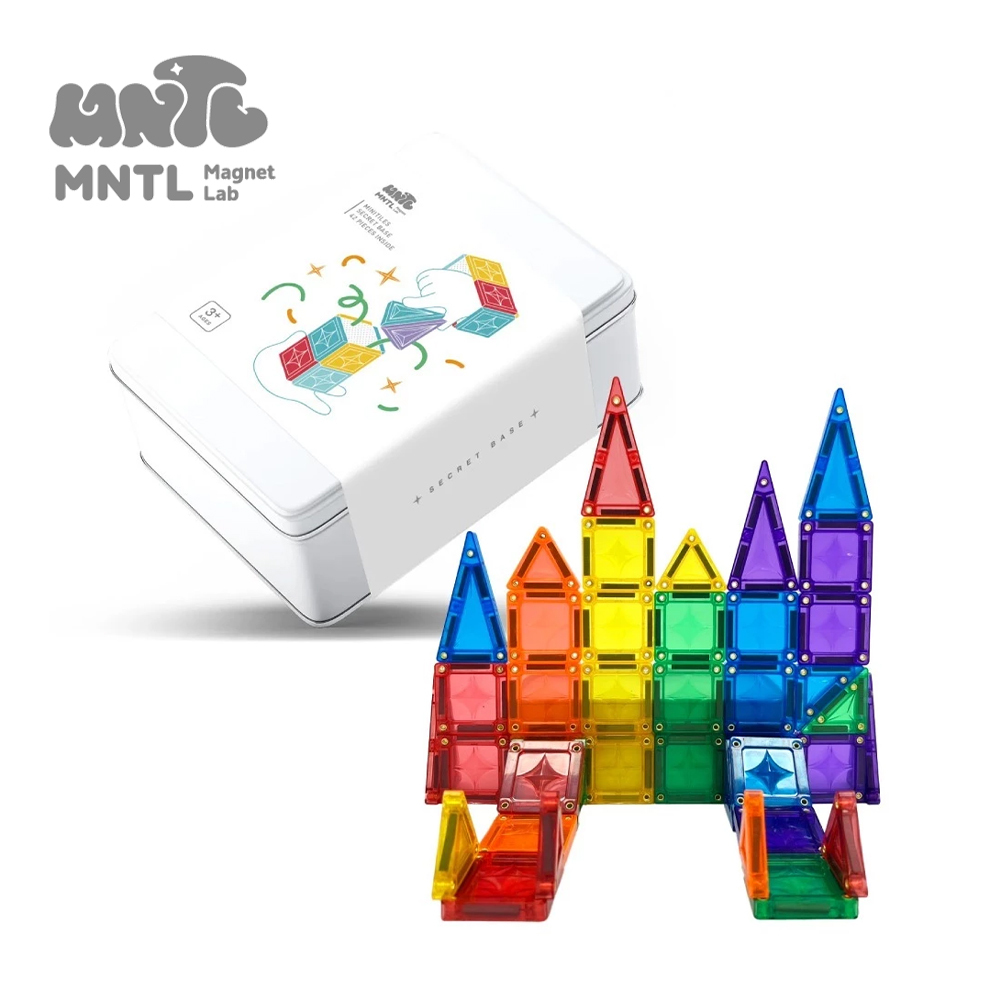 【MNTL】磁力積木 / 迷你版磁力片 秘密基地  Secret Base ( 經典色 42pcs )