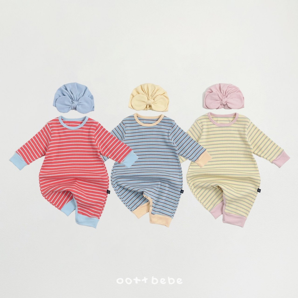 韓國🇰🇷OOTTBEBE 條紋滾邊連身衣(BEBES-M)