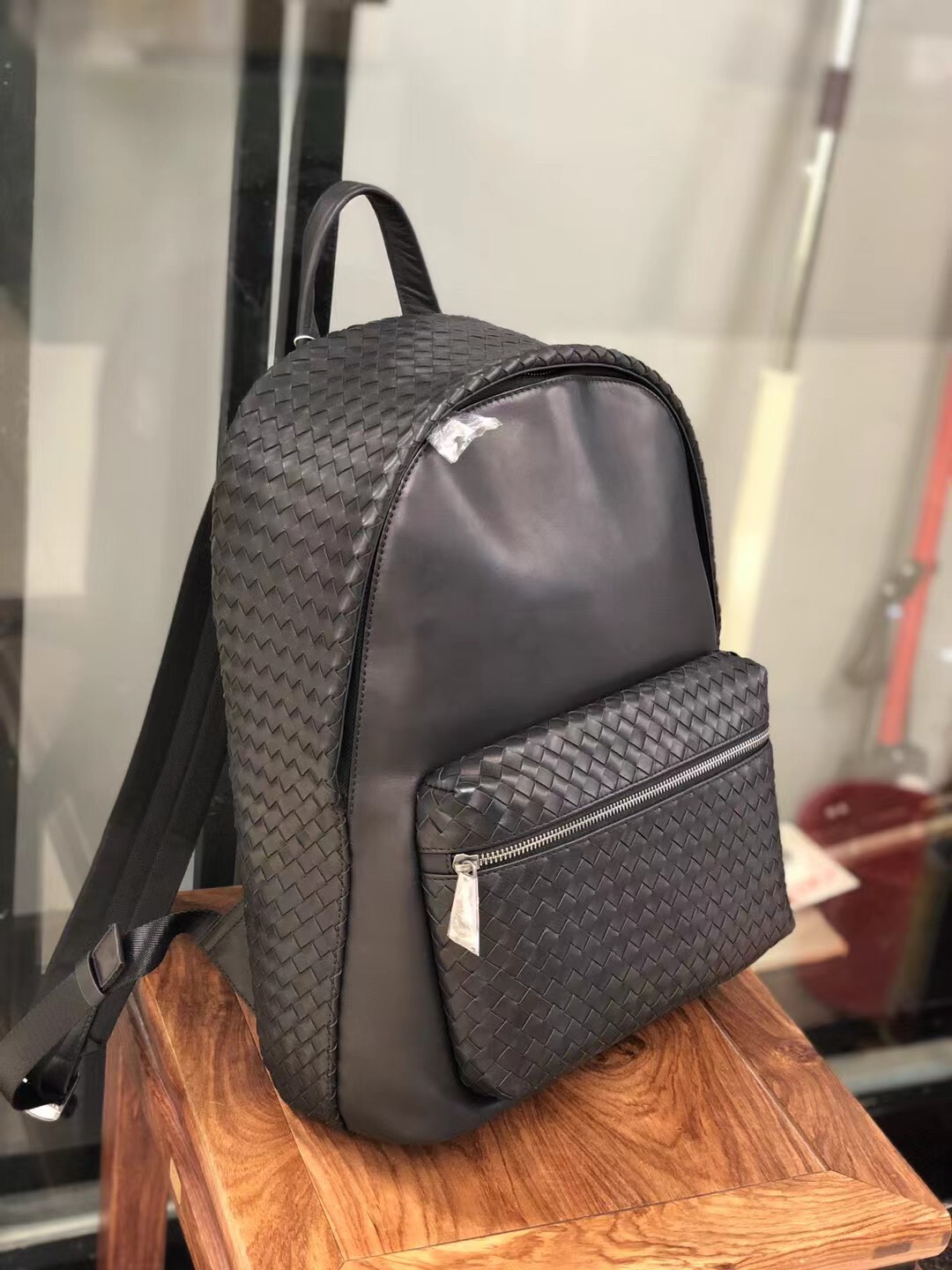 8295-26 編織皮革後背包