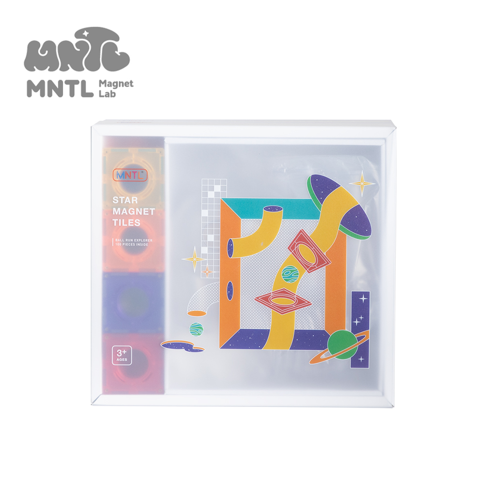【MNTL】磁力積木 / 球道探險家組合 Ball Run Explorer   ( 經典透明 100pcs )