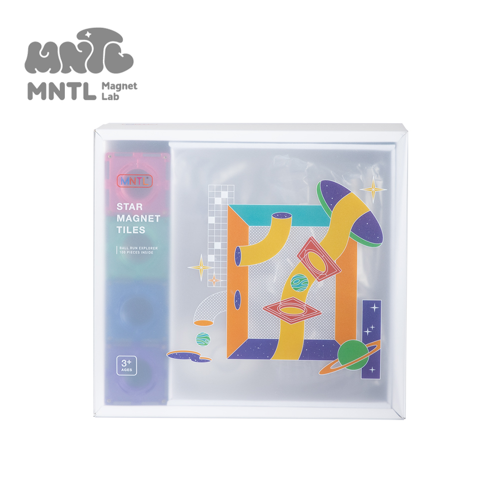 【MNTL】磁力積木 / 球道探險家組合 Ball Run Explorer ( 粉彩透明 100pcs )