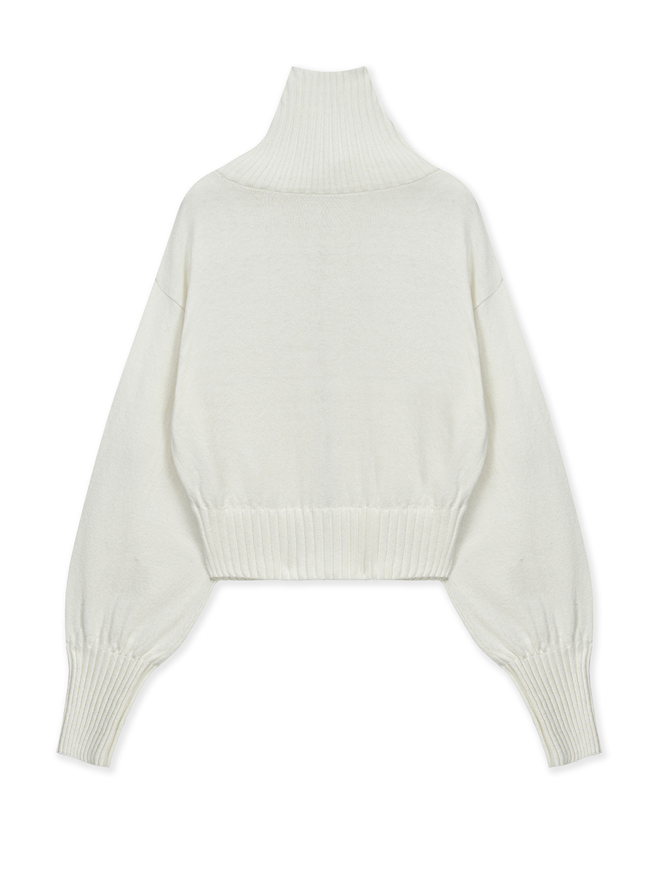 高領刺繡LOGO拉鍊外套女款 象牙白