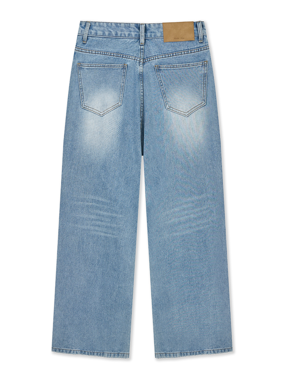 層次刷破造型牛仔褲 藍色