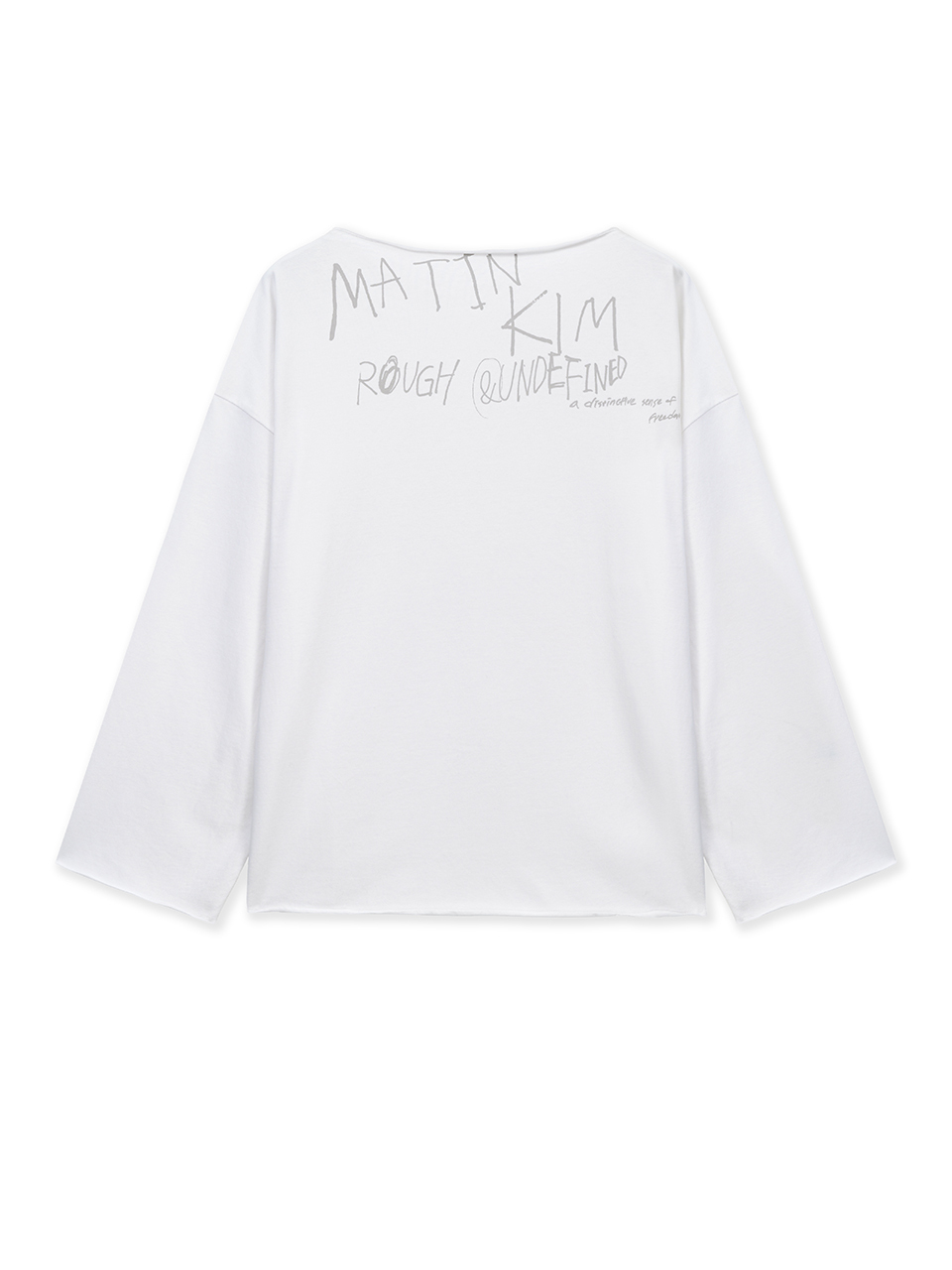 不修邊下擺船領上衣 白色