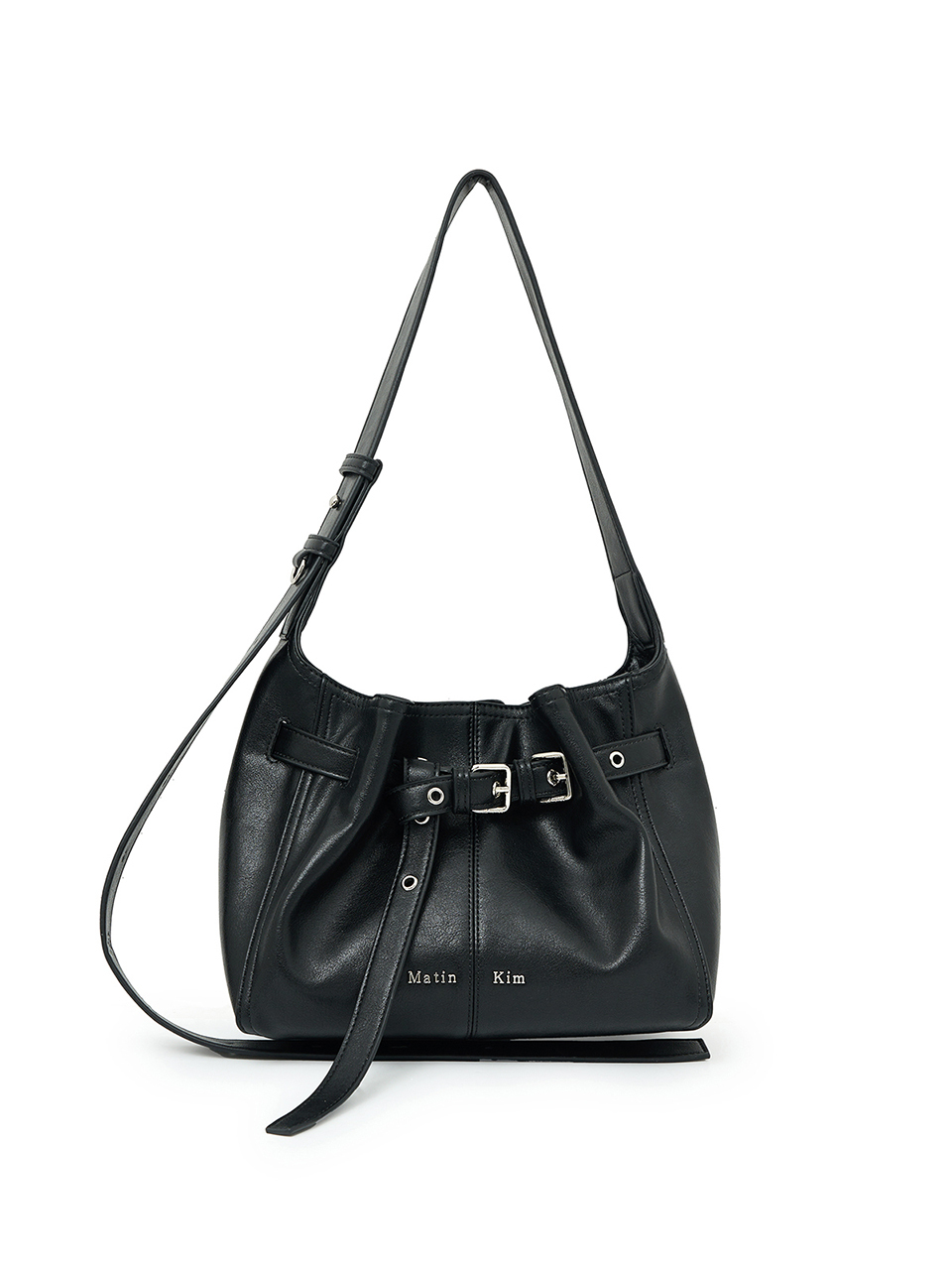 腰帶造型水桶包 黑色