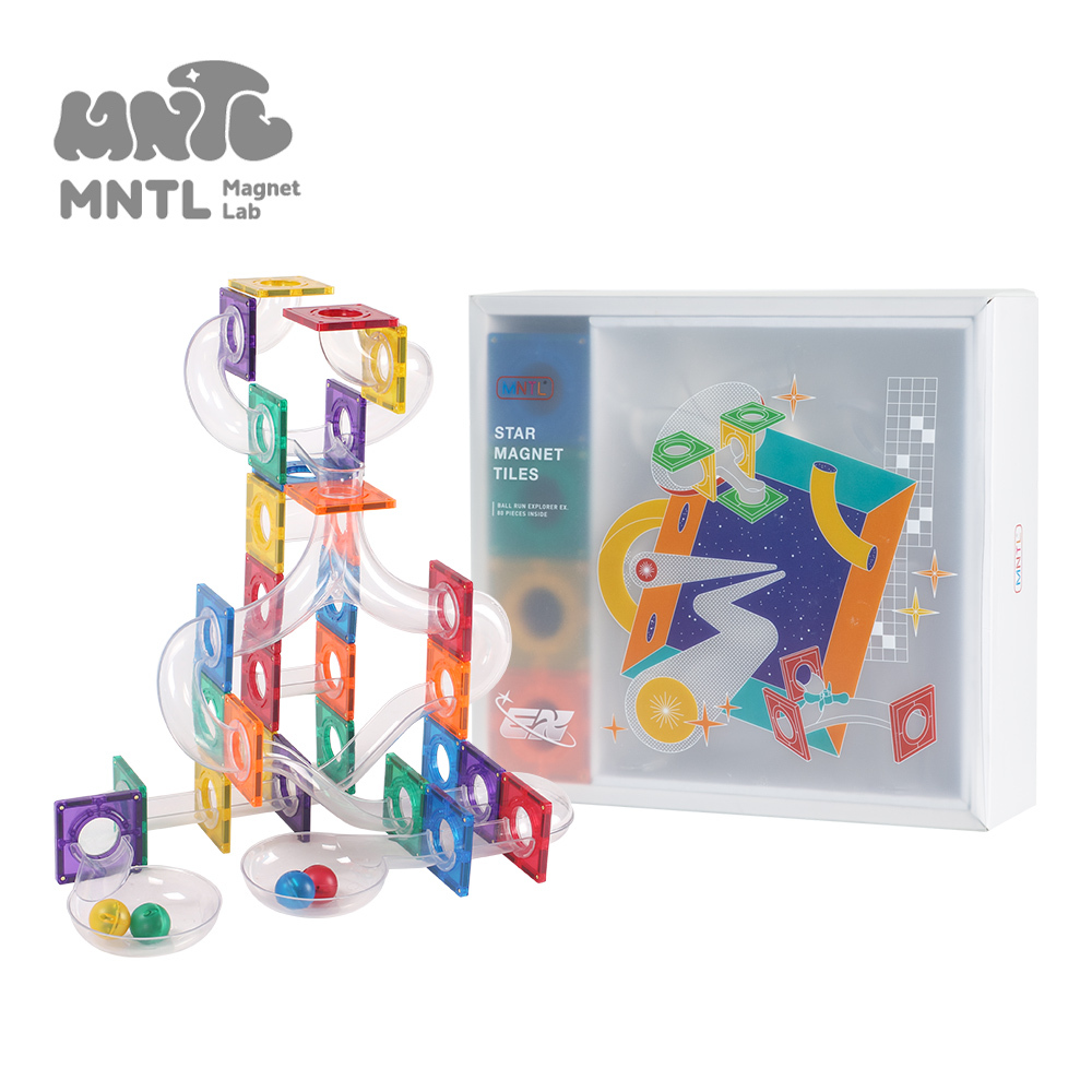 【MNTL】磁力積木 / 球道探險家組合進階 Ball Run Explorer EX. ( 80pcs ) -經典 / 螢光 兩款