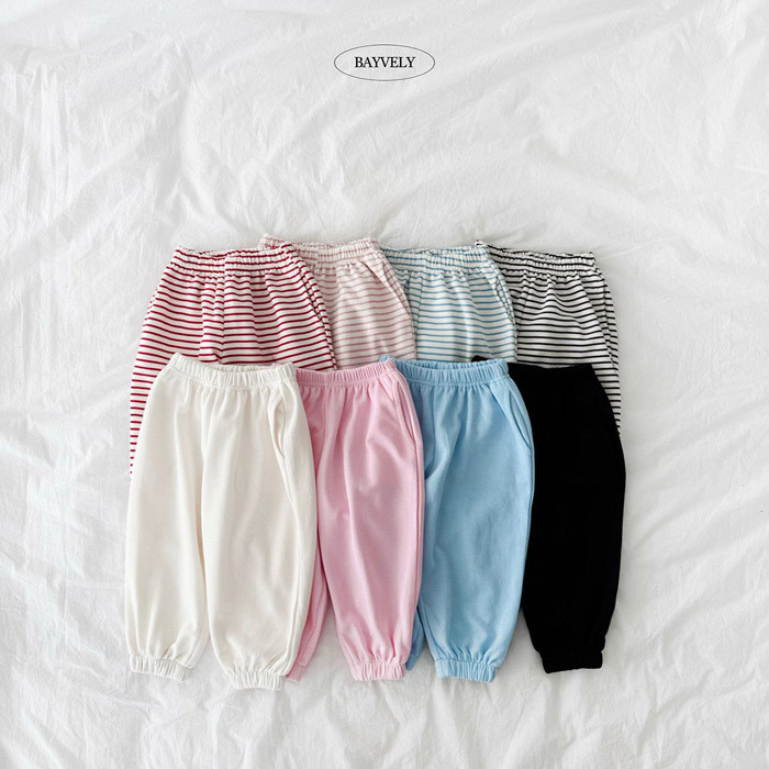 正韓春Bayvely 四色1+1一次擁有條文素色運動褲兩件組