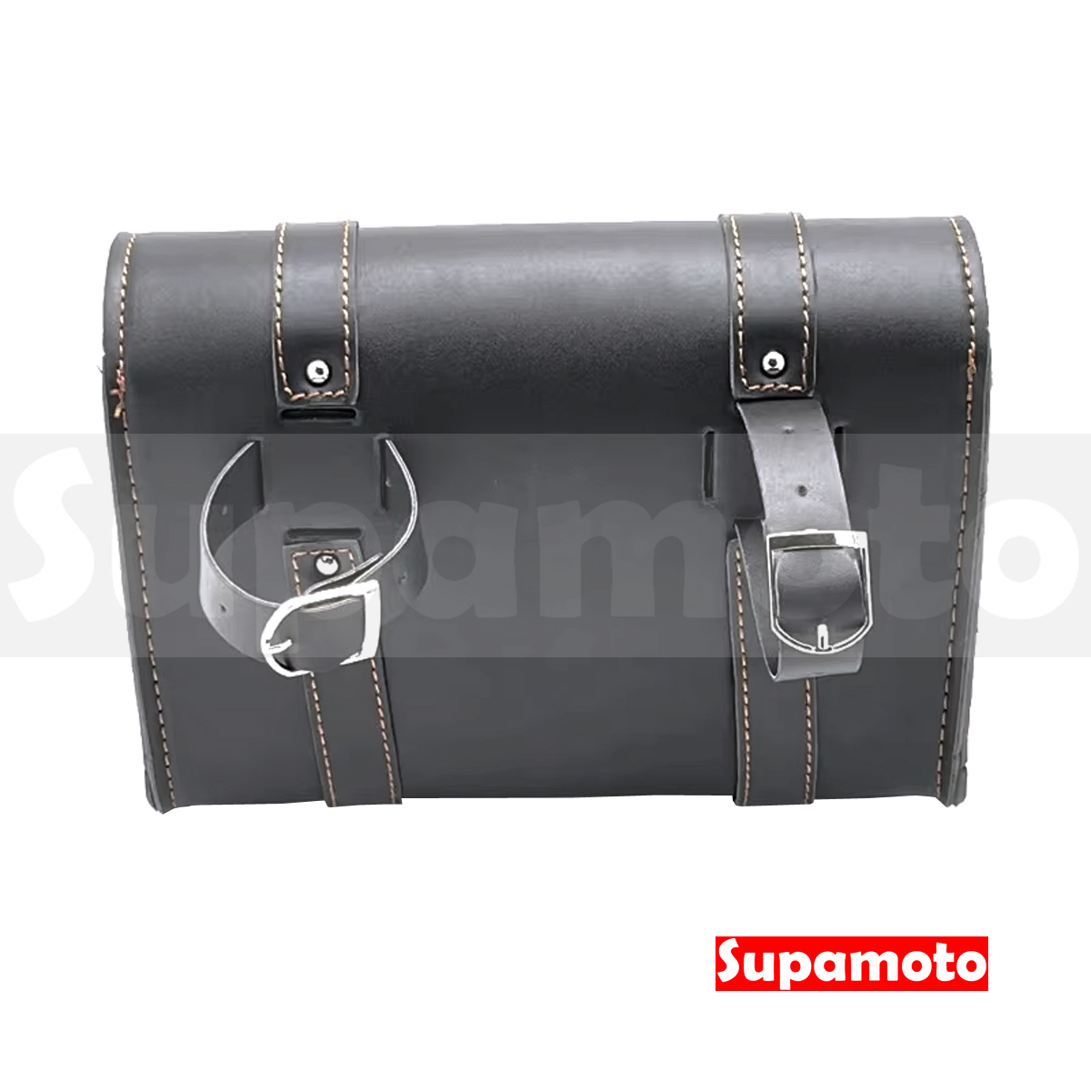 -Supamoto- MG85─雙皮帶馬鞍包 (皮革圓筒包/CB350/車頭包/復古檔車改裝/側包/側箱/車尾包)