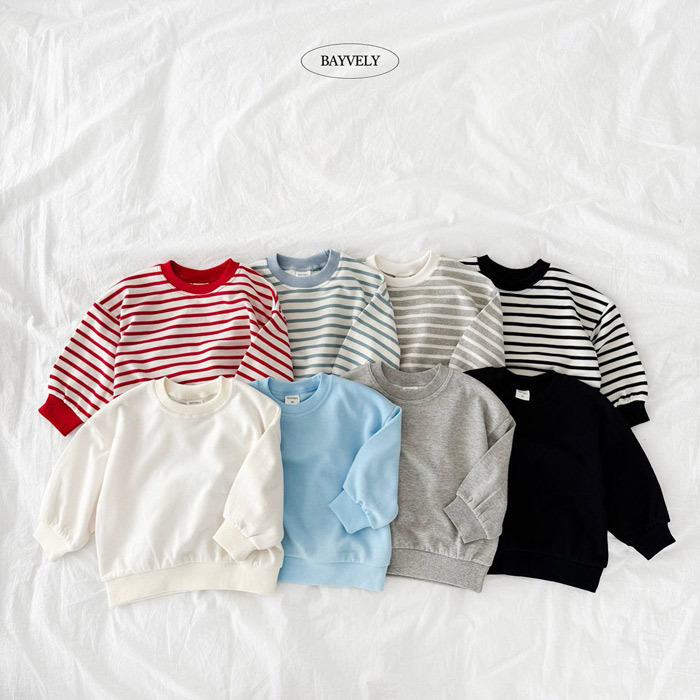 正韓春Bayvely 四色1+1一次擁有條文素色大學t兩件組