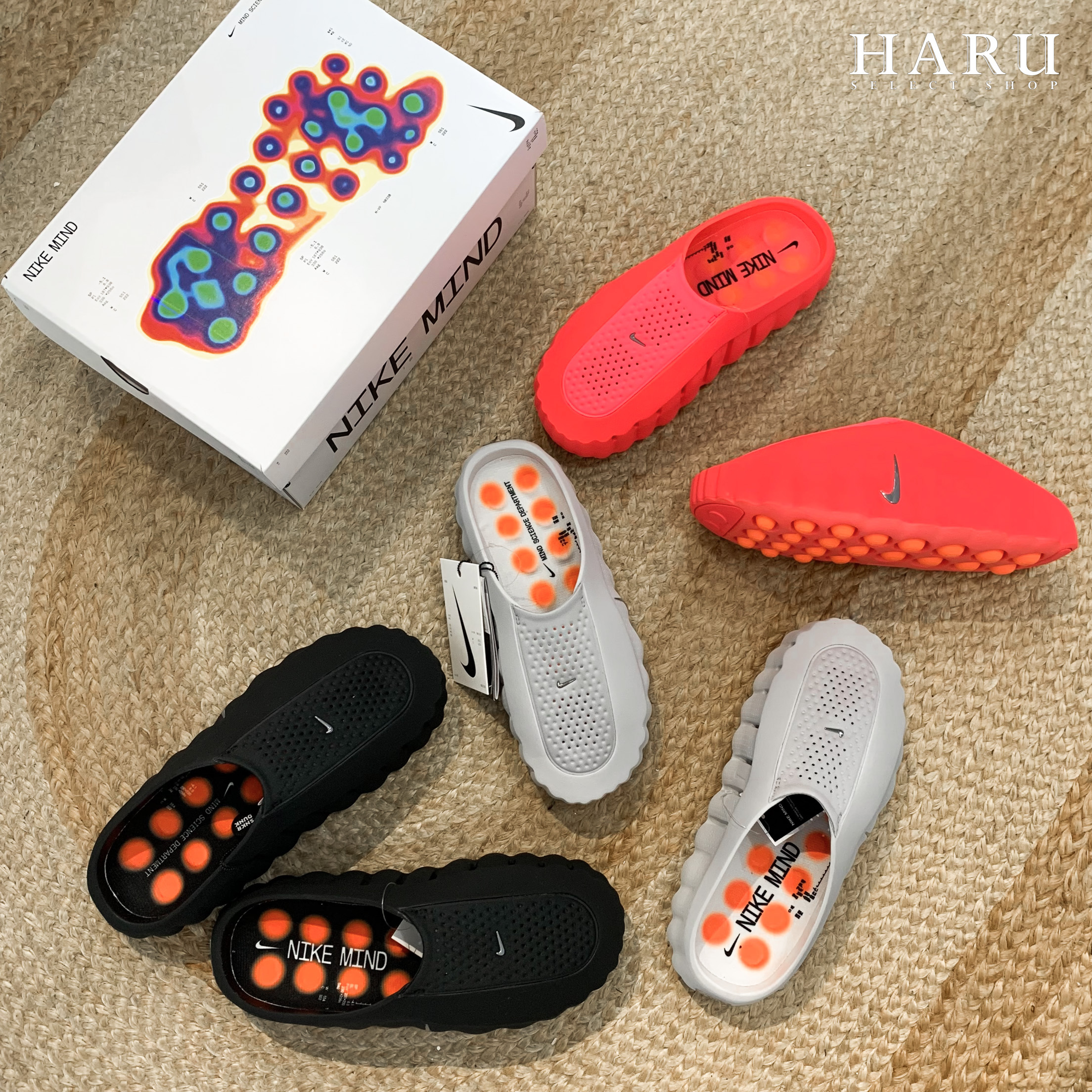 Nike Mind 001 賽前穆勒鞋 灰色 黑色 橘紅 恢復鞋 科技 未來 拖鞋 懶人拖 HQ4307-003-001-600