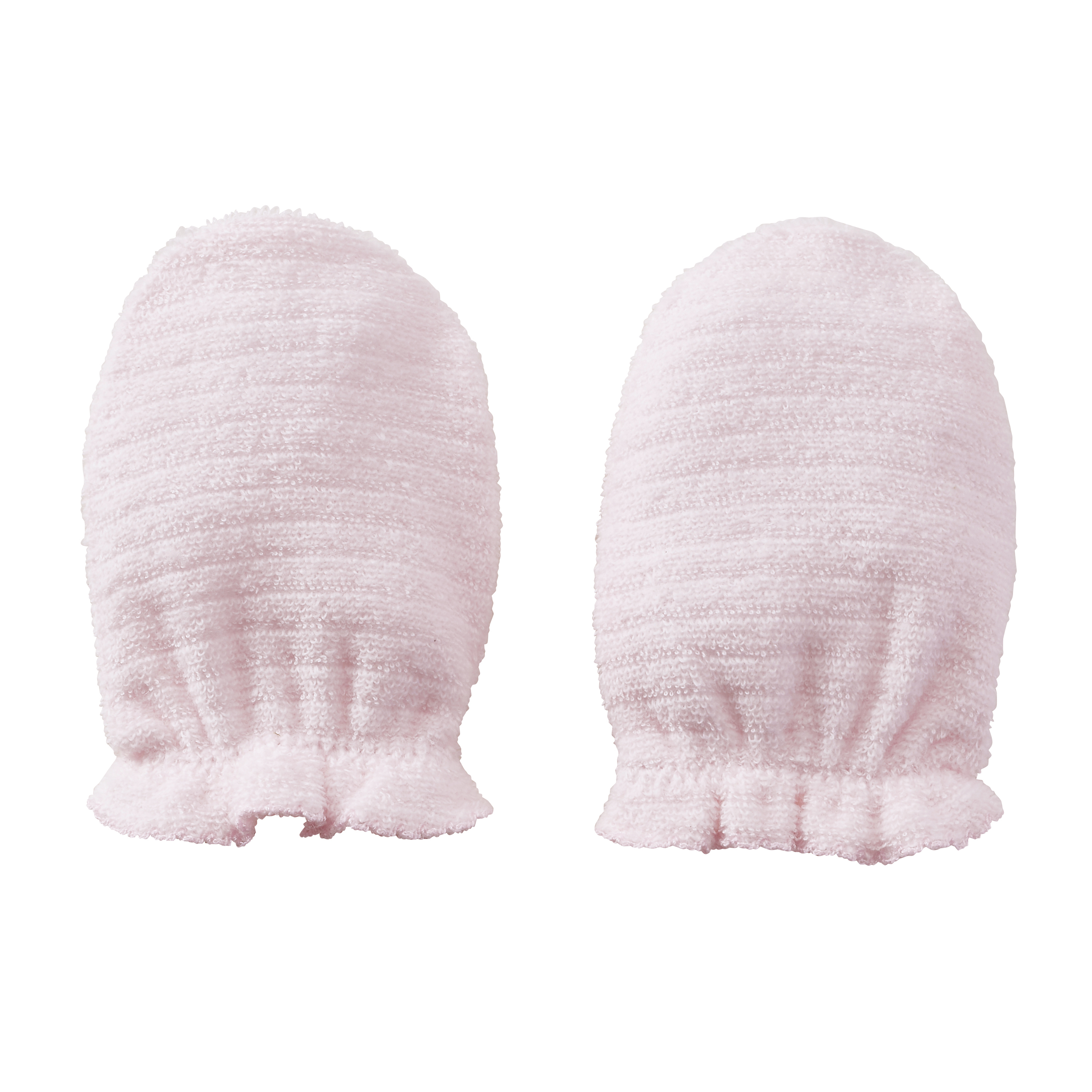 MIKI HOUSE LOGO 無撚紗嬰兒防抓手套-粉