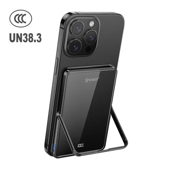 XPower M5K2 5合1鋅合金支架數顯 5000mAh PD3.0+QI2 磁吸移動電源