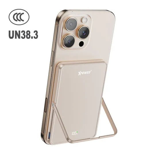 XPower M5K2 5合1鋅合金支架數顯 5000mAh PD3.0+QI2 磁吸移動電源