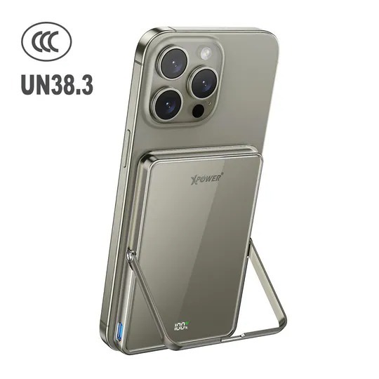 XPower M5K2 5合1鋅合金支架數顯 5000mAh PD3.0+QI2 磁吸移動電源